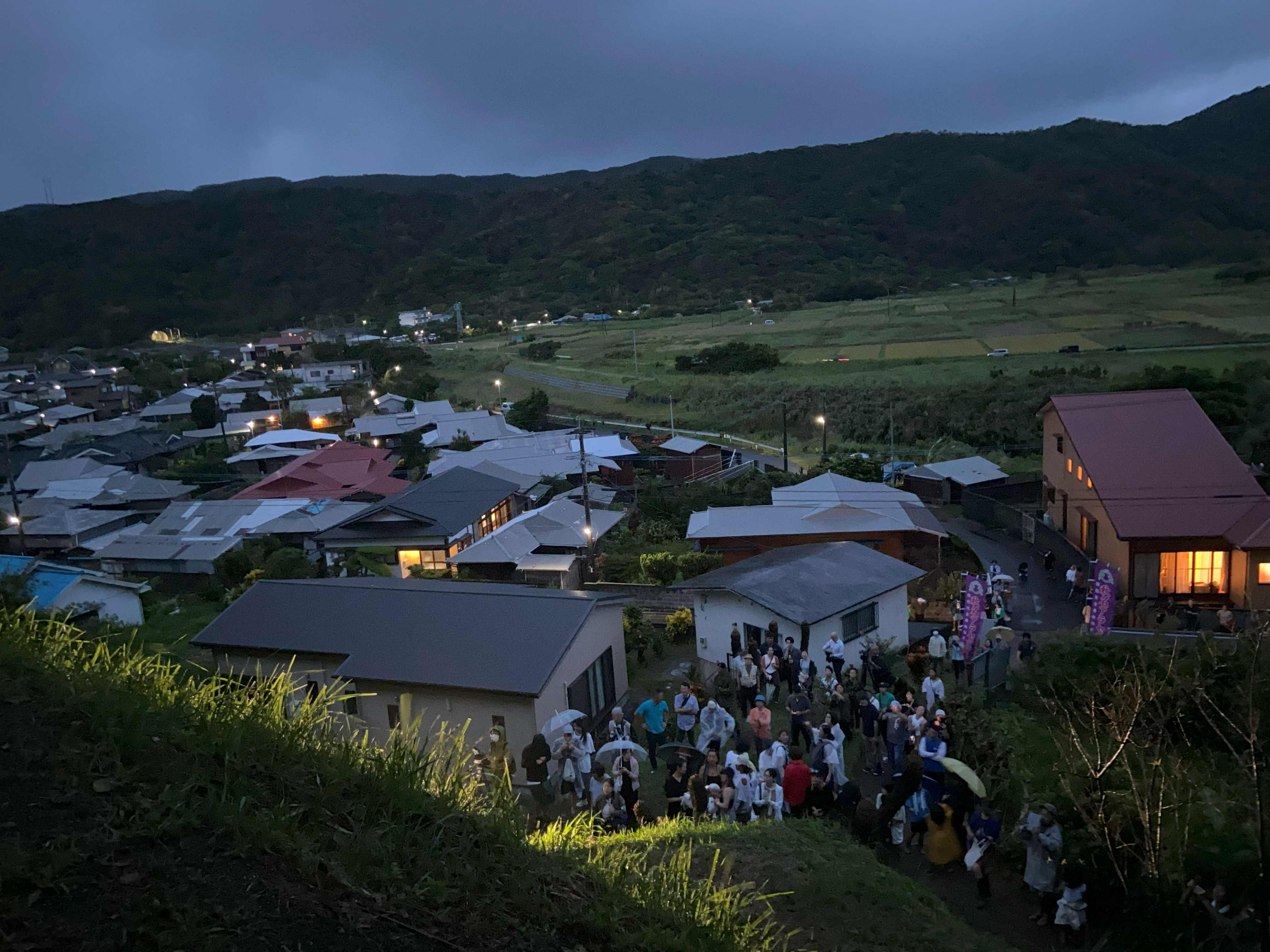 Looking down from the hut to AKina fields.